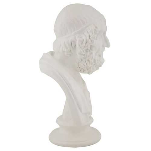 Buste Décoratif Sage Blanc Représentant Un Vieil Homme 25 Cm