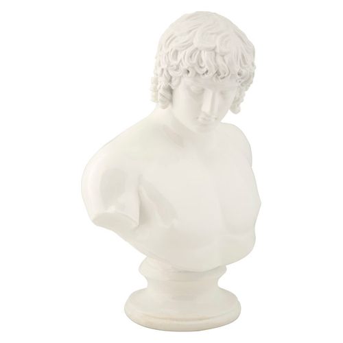 Buste Décoratif Centurion Blanc Style Renaissance 25 Cm