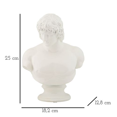 Buste Décoratif Centurion Blanc Style Renaissance 25 Cm