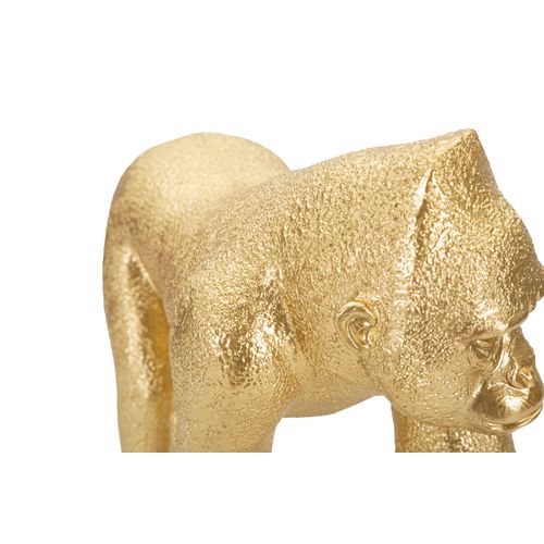 Statue Décorative Gorille Doré Vue De Face 29 Cm