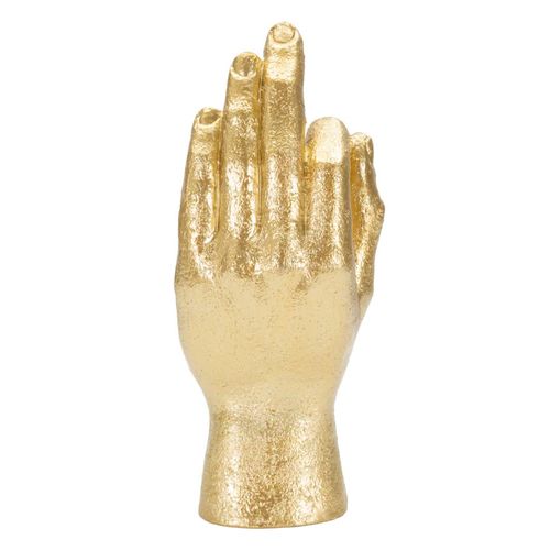 Statue Main Dorée Geste Ok Design Élégant 22,5 Cm