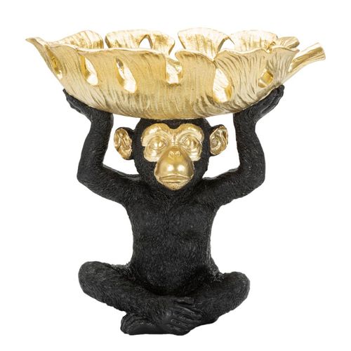 Figurine Singe Décoratif Avec Feuille Dorée 25 Cm