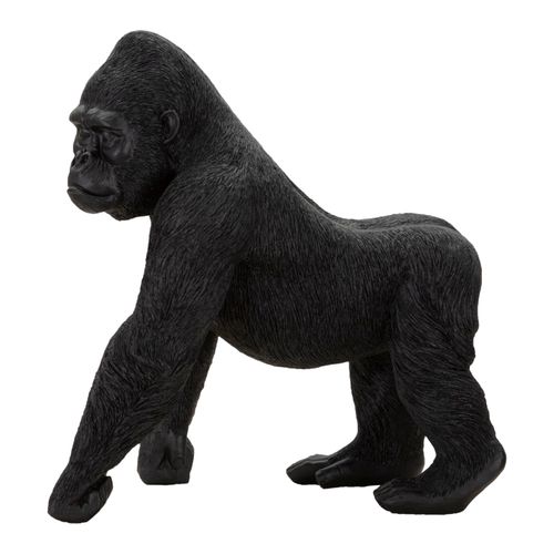 Statue Gorille Noir Debout Sur Quatre Pattes 35 Cm