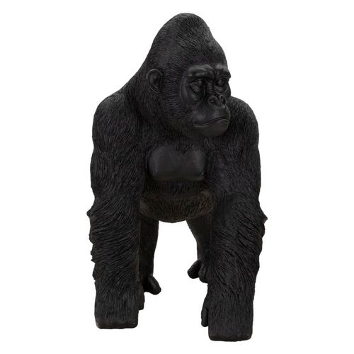 Statue Gorille Noir Debout Sur Quatre Pattes 35 Cm