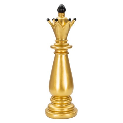 Statue Fou D'échecs Doré Et Noir 38,5 Cm