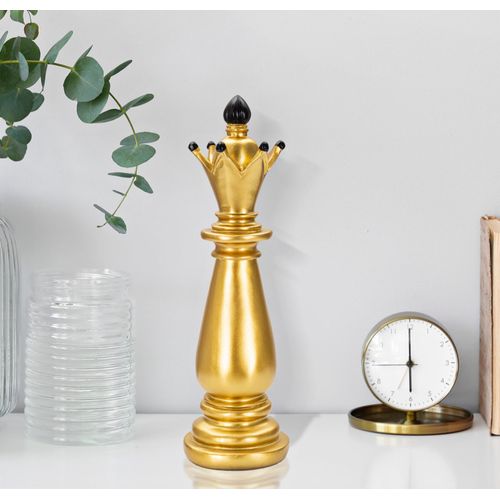 Statue Fou D'échecs Doré Et Noir 38,5 Cm