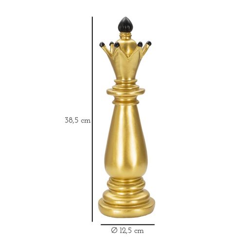 Statue Fou D'échecs Doré Et Noir 38,5 Cm
