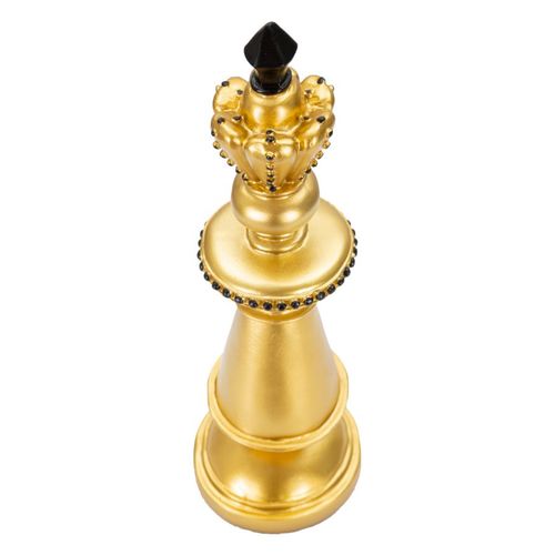 Roi D'échecs Doré Décoratif Pour Salon Et Bureau 32,5 Cm