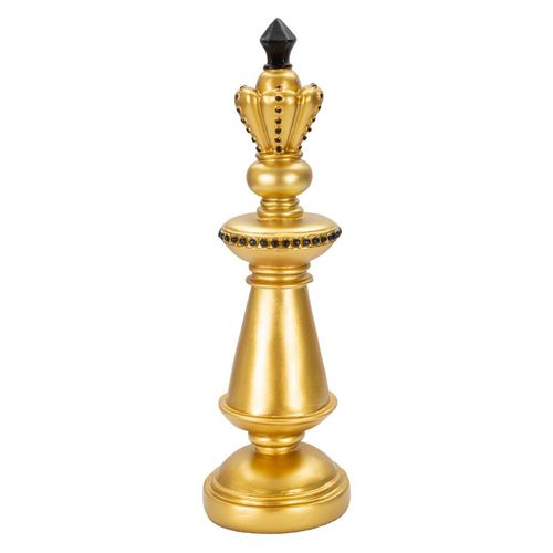 Roi D'échecs Doré Décoratif Pour Salon Et Bureau 32,5 Cm