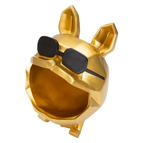 Figurine Chien Cartoon Avec Lunettes Pour Salon Ou Bureau 23,5 Cm