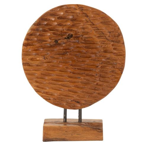 Sculpture En Teck Recyclé Forme Pièce 30 X 1,5 X 40 Cm