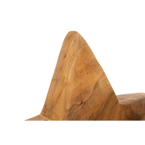 Sculpture Étoile En Teck Recyclé 28x12x42 Cm