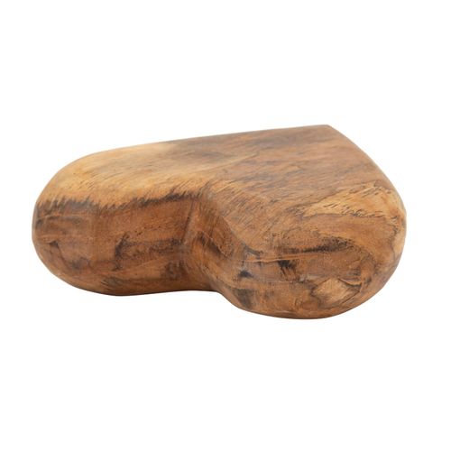 Décoration Cœur En Teck Recyclé 16x14x4,5 Cm