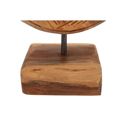 Sculpture Ronde En Teck Recyclé 20x10x20 Cm