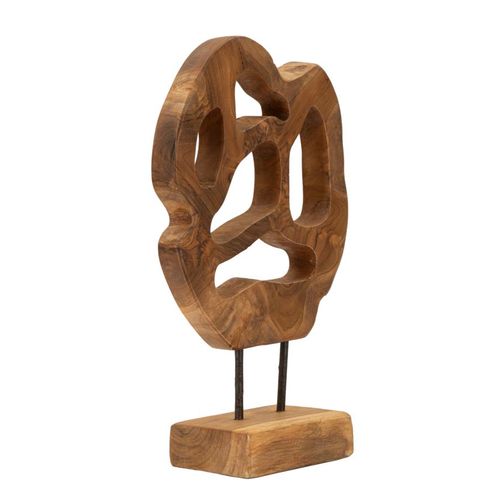 Sculpture En Teck Recyclé Lubang 25x10x38 Cm