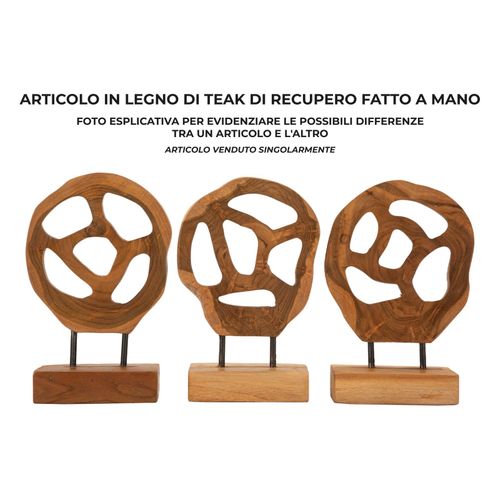 Sculpture En Teck Recyclé Lubang 18x10x27 Cm