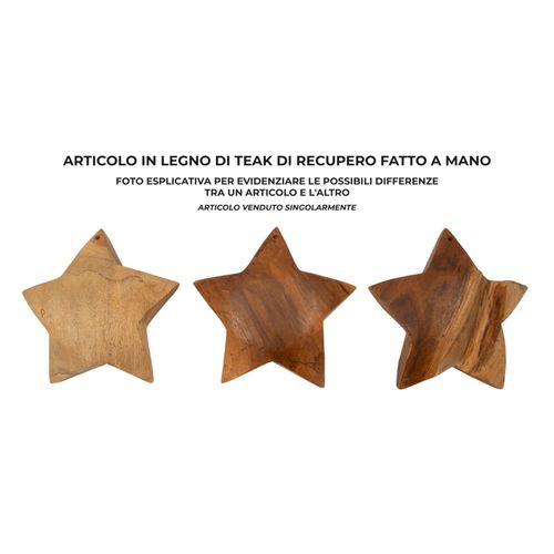 Sculpture Étoile En Teck Recyclé Ø19x5 Cm