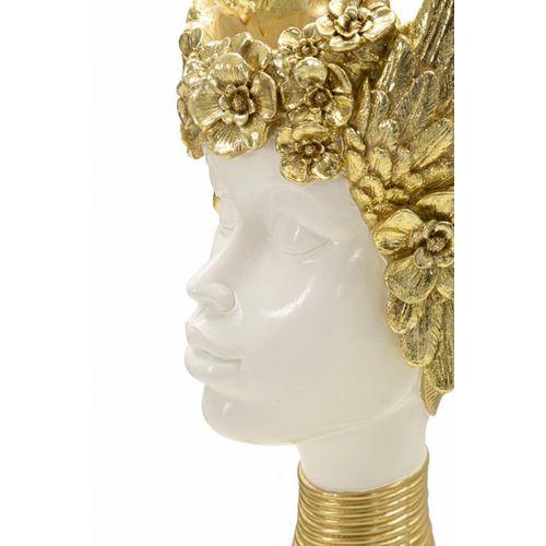 Buste Sculpture Athena Classique Décor Doré 17,5x17x38 Cm