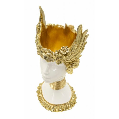 Buste Sculpture Athena Classique Décor Doré 17,5x17x38 Cm