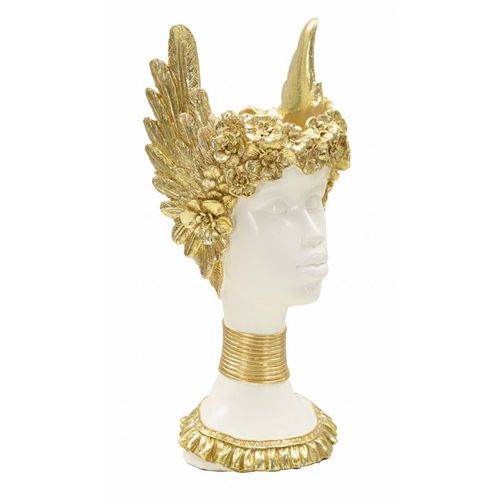 Buste Sculpture Athena Classique Décor Doré 15x14,5x32 Cm