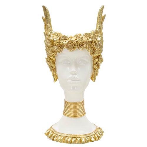 Buste Sculpture Athena Classique Décor Doré 15x14,5x32 Cm