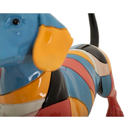 Sculpture Chien Rubic Multicolore 32,5x9,7x20,5 Cm