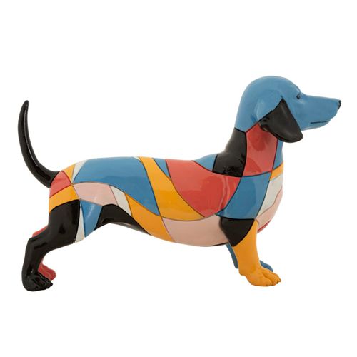 Sculpture Chien Rubic Multicolore 32,5x9,7x20,5 Cm