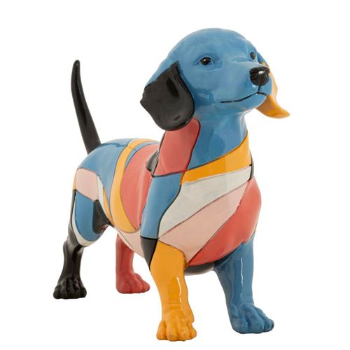 Sculpture Chien Rubic Multicolore 32,5x9,7x20,5 Cm