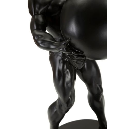 Statue Atlas Homme Athlétique 18,5x20,5x43,5 Cm Noir Et Doré