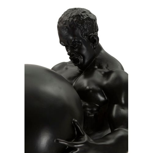 Statue Atlas Homme Athlétique 18,5x20,5x43,5 Cm Noir Et Doré