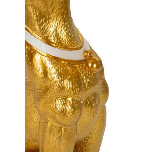 Statuette Chien Pit Pitbull Avec Plateau 64x30x91 Cm Doré