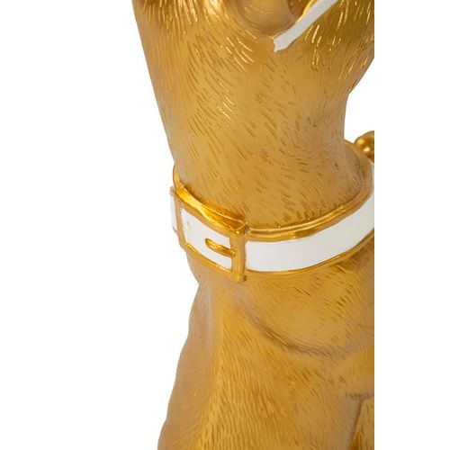 Statuette Chien Pit Pitbull Avec Plateau 51x27x74 Cm Doré