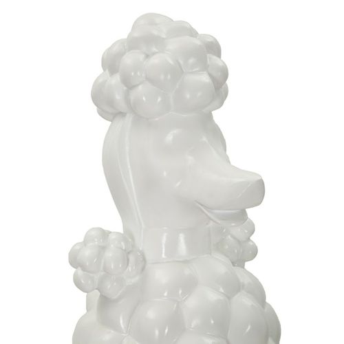 Statuette Chien Caniche Assis 26x20x61 Cm Blanc Moderne