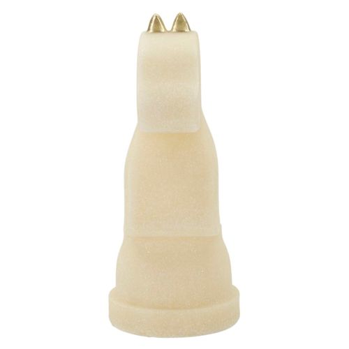 Statuette Cheval D’échec Quarzy 14x13x31 Cm Blanc Et Or