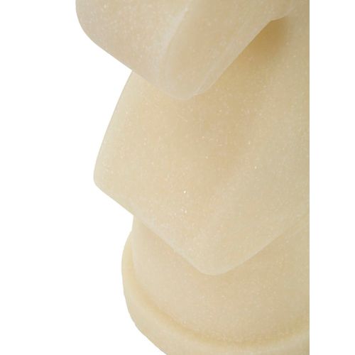 Statuette Cheval D’échec Quarzy 14x13x31 Cm Blanc Et Or