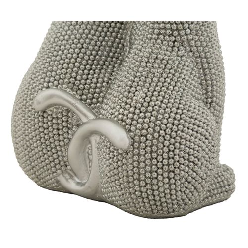 Statue Couple De Chats Sparky Quarzy Argent 21 Cm