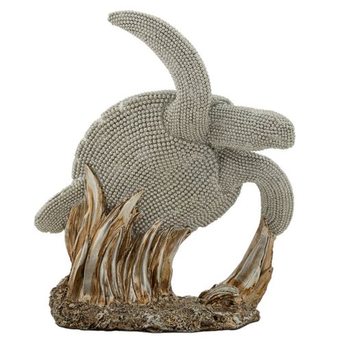 Statue Tortue Sparky Argent Pour Décoration Maison Et Bureau 19 Cm