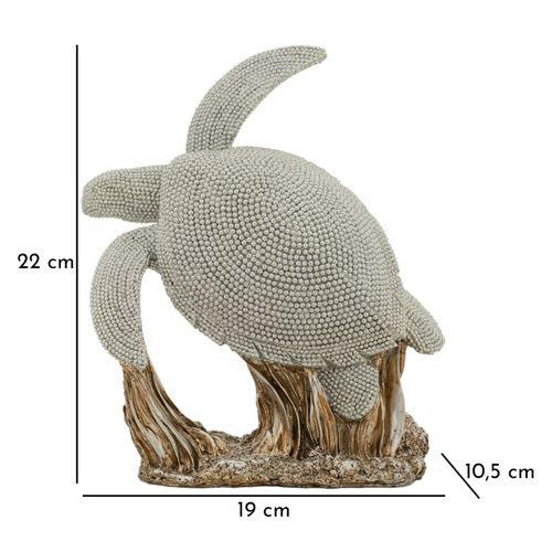 Statue Tortue Sparky Argent Pour Décoration Maison Et Bureau 19 Cm