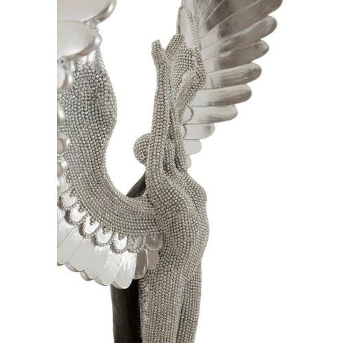 Statue Argent Et Noir Avec Ailes Pour Décoration Maison Et Bureau 26 X 9 X 48 Cm