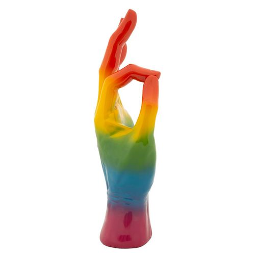 Sculpture Main Rainbow Ok Multicolore 16 X 10,5 X 36 Cm