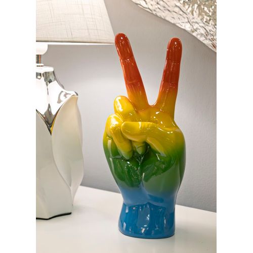 Sculpture Main Rainbow Victoire Multicolore 16 X 13 X 36,5 Cm