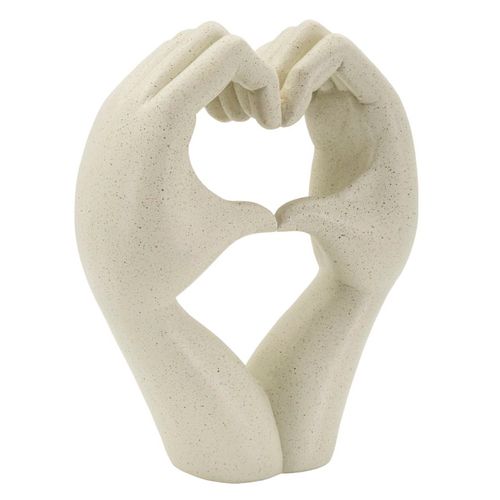 Sculpture Love Stons Cœur Entre Mains 16,5 X 7 X 20 Cm