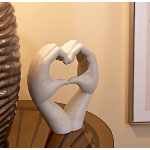 Sculpture Love Stons Cœur Entre Mains 16,5 X 7 X 20 Cm