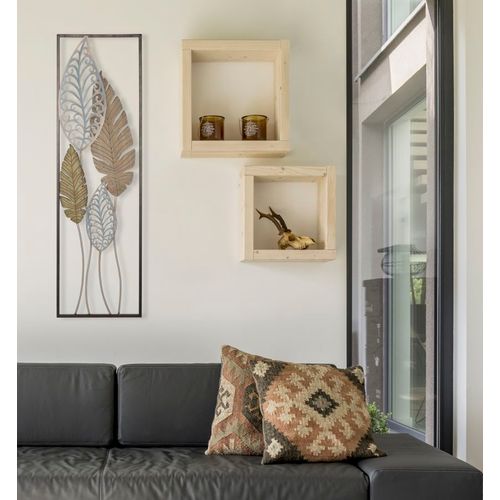 Décoration Murale Rectangulaire Feuilles 30,5x99,5x2,5 Cm