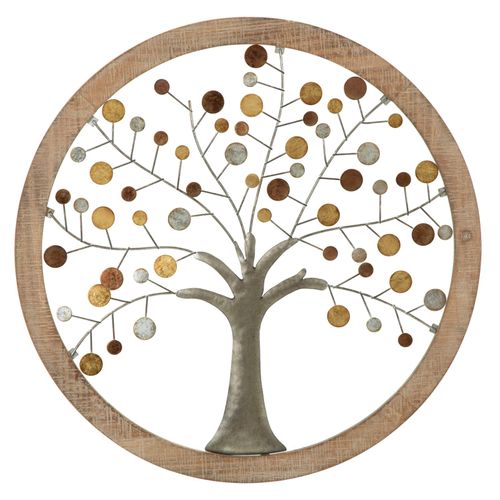Panneau Décoration Mural "arbre De Vie" Ø 61x1,8 Cm