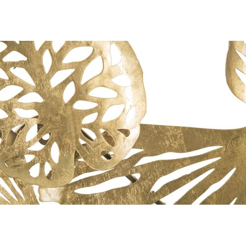 Décoration Murale "iris Verticale" 115x5x64 Cm Feuilles Métal Doré