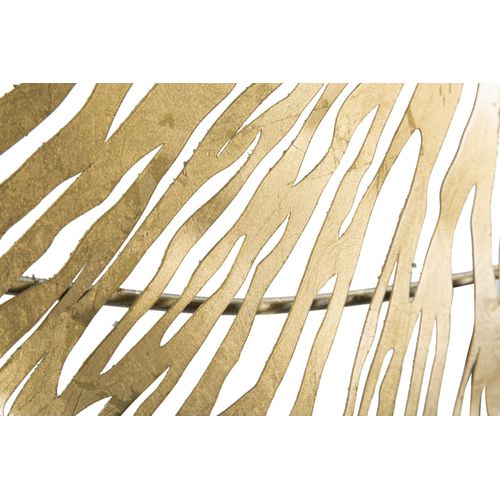 Décoration Murale "iris Verticale" 115x5x64 Cm Feuilles Métal Doré
