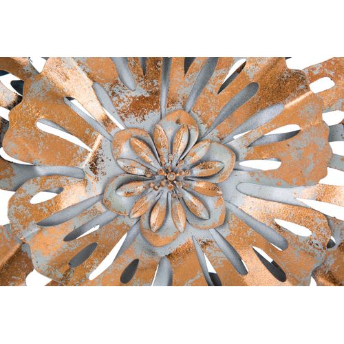 Décoration Murale "leaf" 30,5x3,75x88,5 Cm Panneau Métal Feuilles 3d