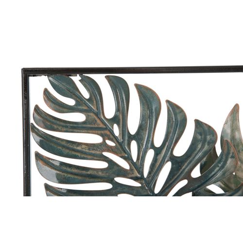 Décoration Murale "leaf" 30,5x3,75x88,5 Cm Panneau Métal Feuilles 3d