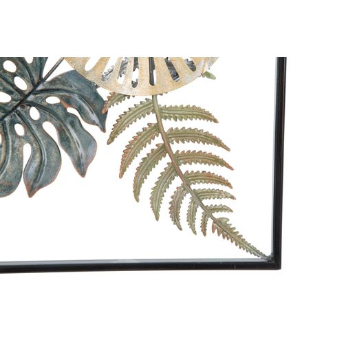 Décoration Murale "leaf" 30,5x2,5x88,5 Cm Panneau Métal Feuilles 3d